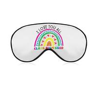 I Love You All Class Dismissed Teacher Last Day of School Sleep Masks Eye Cover Blackout con correa elástica ajustable Night Blindfold para mujeres, hombres, yoga, viajes, siesta