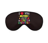 I Love You All Class Dismissed Teacher Last Day of School Sleep Masks Eye Cover Blackout con correa elástica ajustable Night Blindfold para mujeres, hombres, yoga, viajes, siesta