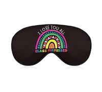 I Love You All Class Dismissed Teacher Last Day of School Sleep Masks Eye Cover Blackout con correa elástica ajustable Night Blindfold para mujeres, hombres, yoga, viajes, siesta