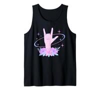 I Love You ASL Mano Lenguaje de señas Floral Y2k Estética Camiseta sin Mangas