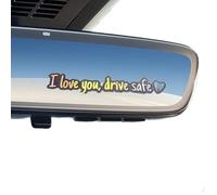 "I Love You, Driving Safe"Mirror Sticker - Drive Safe I Love You Rearview Decal, Rear View Mirror Decal with Heart, SafesEmblem Labels for Truck Bumper Vehicles Exterior Decor. (I,2)