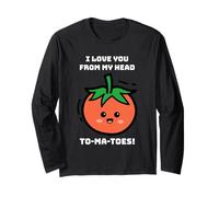 I Love You from My Head To-Ma-Toes (Cartoon Tomate Graphic) Manga Larga