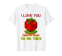 I Love You from My Head To-Ma-Toes (gráfico de Tomate de 8 bits) Camiseta