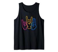 I Love You Hand Signs Lenguaje de señas Americano Conciencia ASL Camiseta sin Mangas