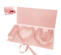 I Love You Heart-Shaped Gift Box, Caja de cardboard con cinta de cierre, I Heart U Design Red Packaging for Flowers, Chocolate, Candy, Romantic Presents for Valentine's Day, Annivers