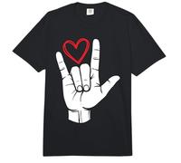I Love You Lenguaje de señas Día de San Valentín ASL Corazón Comfort Colors Adult Heavyweight T-Shirt