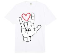 I Love You Lenguaje de señas Día de San Valentín ASL Corazón Comfort Colors Adult Heavyweight T-Shirt