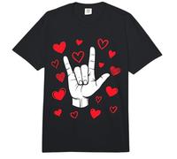 I Love You Lenguaje de señas Día de San Valentín ASL Hearts Comfort Colors Adult Heavyweight T-Shirt