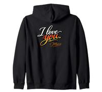 I Love You. Merci., Amor Elegante Sudadera con Capucha