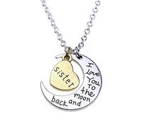 I Love You Moon Love Heart Collar con colgante jersey cadena familiar regalo hermana elegante y popular duradero and clever