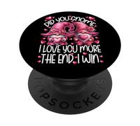 I Love You More The End I Win Pink GNOME Valentines Couple PopSockets PopGrip Adhesivo
