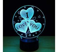 I Love You Night Lights Regalos para niños Mujeres Mamá Chicas Smart Touch y control remoto Lámpara de ilusión 3D de 3 colores Amor romántico Luz para niños Lámparas de escritorio led Te amo