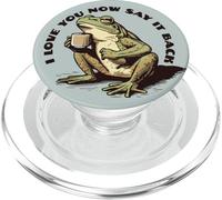 I Love You Now Say It Back Cute Coffee Frog Cottagecore PopSockets PopGrip para MagSafe