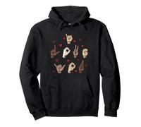I Love You San Valentín ASL Lenguaje de señas Corazones Sudadera con Capucha