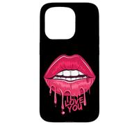 I Love You T-shirt, Pink Lips, Women Printed Design Lips Carcasa para iPhone 15 Pro