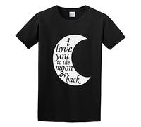 I Love You To The Moon & Back Unisex 100% Cotton Short-Sleeve T-Shirts Black L