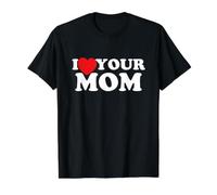 I Love Your Mom - I Heart Your Mom Camiseta gráfica económica, Hombre, Negro, XL
