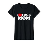 I Love Your Mom - I Heart Your Mom Camiseta gráfica económica, Mujer, Negro, XL