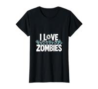I Love Zombies Creepy Entusiasta Diversión Camiseta gráfica económica
