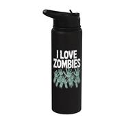 I Love Zombies Creepy Undead Entusiasta Arte Stainless Steel Insulated Water Bottle