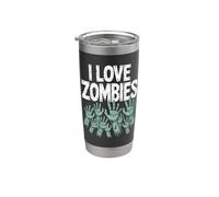 I Love Zombies Creepy Undead Entusiasta Arte Vaso térmico de acero inoxidable de doble pared