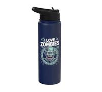I Love Zombies Halloween Diversión aterradora Stainless Steel Insulated Water Bottle