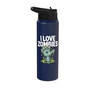 I Love Zombies Humor no-muerto Diversión espeluznante Stainless Steel Insulated Water Bottle