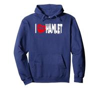 I Loveth Hamlet - Camiseta de Amor de Hamlet Sudadera con Capucha, Unisex para Adultos, Azul Marino, XL