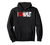 I Loveth Hamlet - Camiseta de Amor de Hamlet Sudadera con Capucha, Unisex para Adultos, Negro, XL