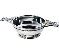 I LUV LTD Pewter Quaich Scottish Celtic Band Large Plus Size Tasting Bowl Christening Gift Possible for Engraving