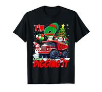 I’m 9 and Digging It Christmas Santa Truck 9th Birthday Camiseta