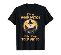 I’m a Good Witch My Dog Told Me So Corgi Dog Hallowwen Camiseta gráfica económica, Hombre, Negro, S