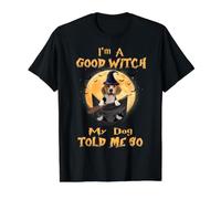 I’m a Good Witch My Dog Told Me So Poodle Dog Hallowwen Camiseta gráfica económica, Hombre, Negro, S