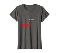 I´m Fine Broma Bromas Sangre Lesión Broma Regalo Divertido Camiseta, Mujer, Asfalto, M
