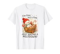 I’m Fine This Is Fine Snowman Just Having A Meltdown Camiseta