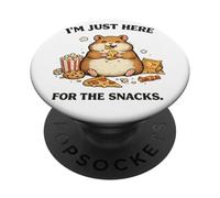 I’m Just Here for The Snacks Funny Hamster Cute Lazy Mood PopSockets PopGrip Adhesivo