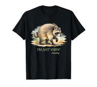I’m Just Vibin’ Jimothy Viral Raccoon tee Raccoon Seattle Camiseta gráfica económica, Hombre, Negro, M