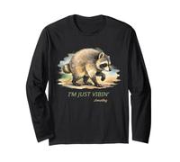 I’m Just Vibin’ Jimothy Viral Raccoon tee Raccoon Seattle Manga Larga
