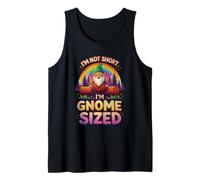 I m Not Short Im Gnomo Tamaño Rainbow Garden Fantasy Camiseta sin Mangas