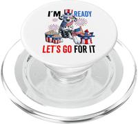 I´m Ready Let's Go For It Dog Dálmata Divertido 4 de Julio PopSockets PopGrip para MagSafe