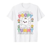 I Made A Poopy and My Tummy Feels Better - Inappropriate Camiseta gráfica económica, Hombre, Blanco, M