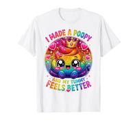 I Made A Poopy and My Tummy Feels Better - Inappropriate Camiseta gráfica económica, Hombre, Blanco, XL