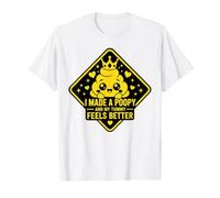 I Made A Poopy and My Tummy Feels Better - Inappropriate Camiseta gráfica económica, Hombre, Blanco, XL