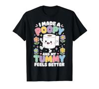 I Made A Poopy and My Tummy Feels Better - Inappropriate Camiseta gráfica económica, Hombre, Negro, S