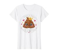 I Made A Poopy and My Tummy Feels Better - Inappropriate Camiseta gráfica económica, Mujer, Blanco, L