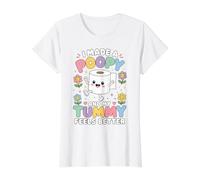 I Made A Poopy and My Tummy Feels Better - Inappropriate Camiseta gráfica económica, Mujer, Blanco, XS