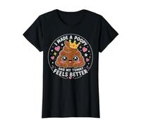I Made A Poopy and My Tummy Feels Better - Inappropriate Camiseta gráfica económica, Mujer, Negro, L