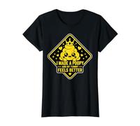 I Made A Poopy and My Tummy Feels Better - Inappropriate Camiseta gráfica económica, Mujer, Negro, S