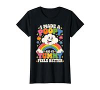 I Made A Poopy and My Tummy Feels Better - Inappropriate Camiseta gráfica económica, Mujer, Negro, S