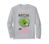 I Made You Matcha Love Language Lindo té Verde Arte estético Manga Larga